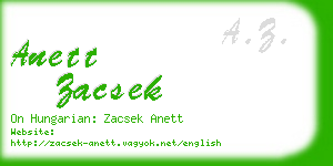 anett zacsek business card